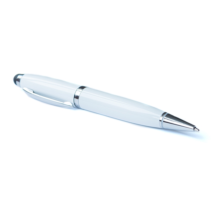 Флешка-ручка 06, белый, пластик