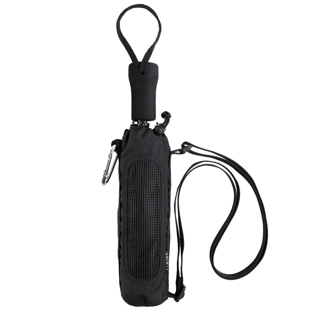 Складной зонт Hogg Trek, черный, черный, купол - эпонж, 190t; ручка - эва; спицы - стеклопластик