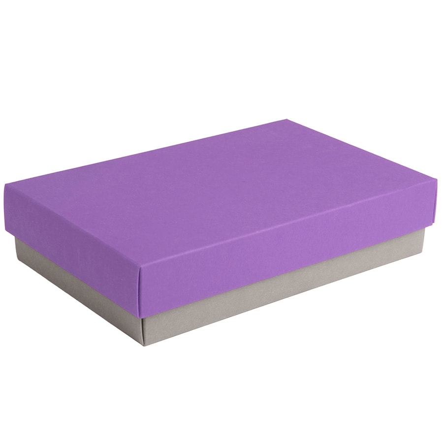 Коробка подарочная CRAFT BOX, 17,5*11,5*4 см, серый, фиолетовый, картон 350 гр/м2, серый, фиолетовый, картон