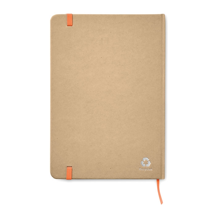 Блокнот А5 из картона, оранжевый, бумага