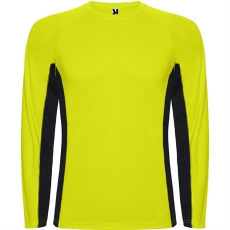 Спортивная футболка SHANGHAI L/S мужская, ФЛУОРЕСЦЕНТНЫЙ ЖЕЛТЫЙ/ЧЕРНЫЙ 2XL, флуоресцентный желтый/черный