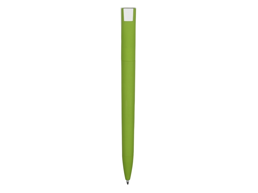 Ручка пластиковая soft-touch шариковая «Zorro», зеленый, белый, soft touch
