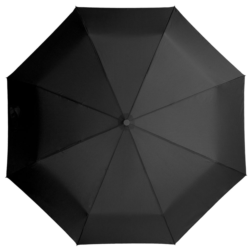 Зонт складной Light, черный, черный, купол - эпонж, 190t; каркас - алюминий, стеклопластик; ручка - пластик