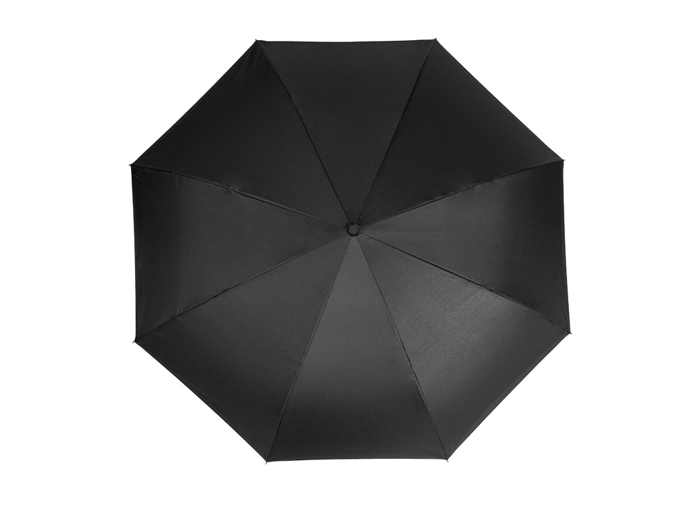 Зонт-трость наоборот «Inversa», черный, желтый, полиэстер, soft touch
