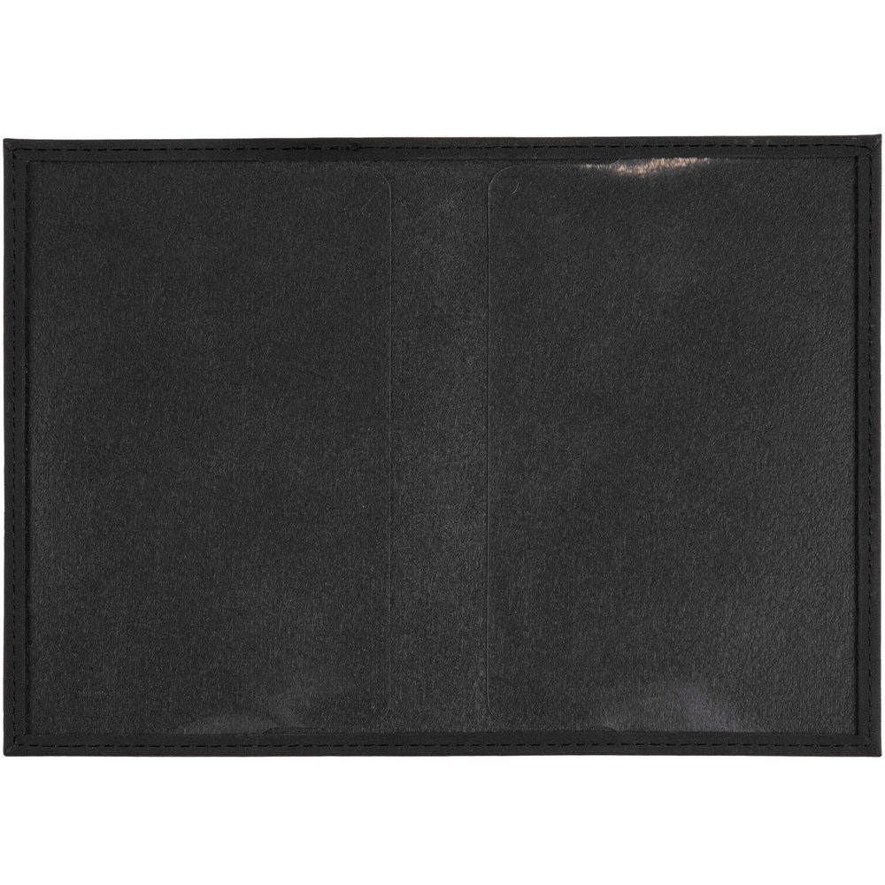 Обложка для паспорта Nubuk, черная, черный, кожзам