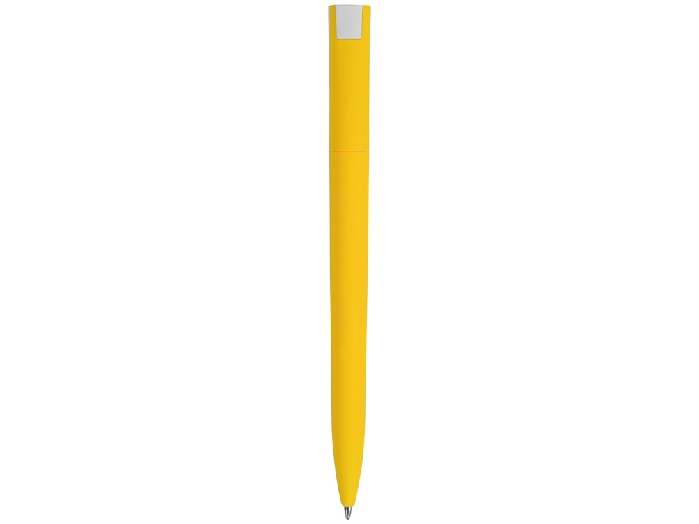 Ручка пластиковая soft-touch шариковая «Zorro», белый, желтый, soft touch