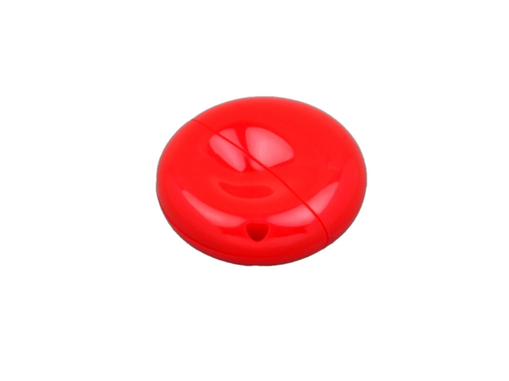 USB 2.0- флешка промо на 16 Гб круглой формы, красный, пластик
