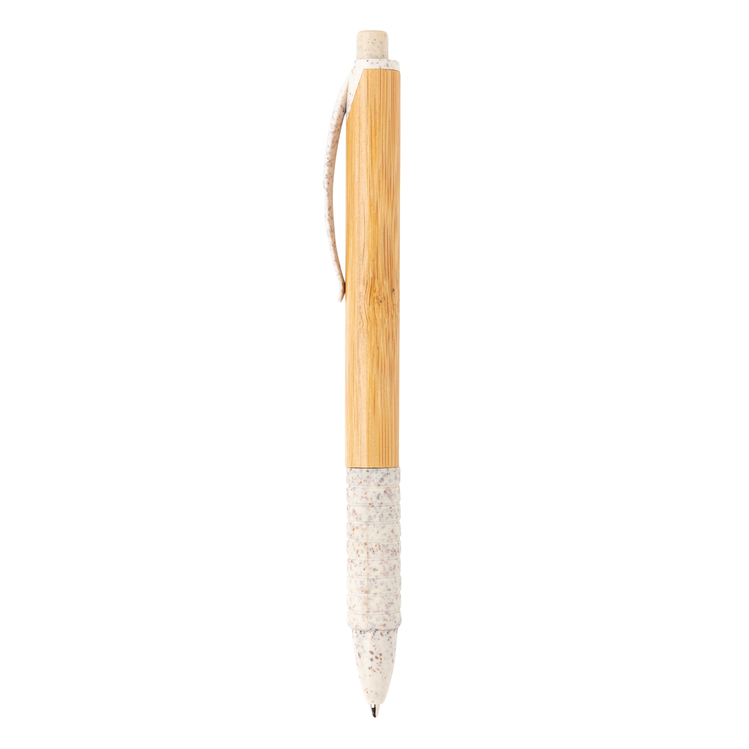 Ручка из бамбука и пшеничной соломы, белый, бамбук; волокно пшеничной соломы
