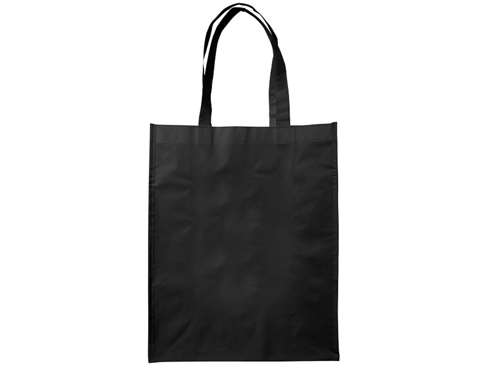 Ламинированная сумка для покупок, средняя, 80 г/м2, черный, нетканый материал