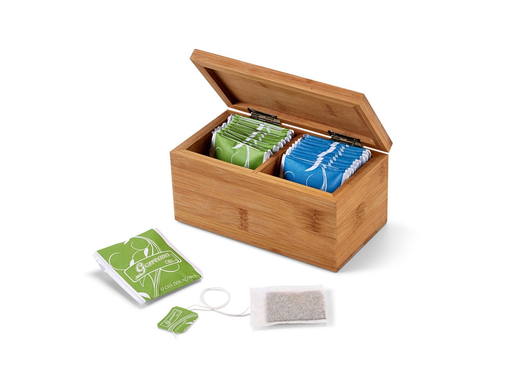 Коробка из бамбука с чаем «BURDOCK», натуральный, бамбук