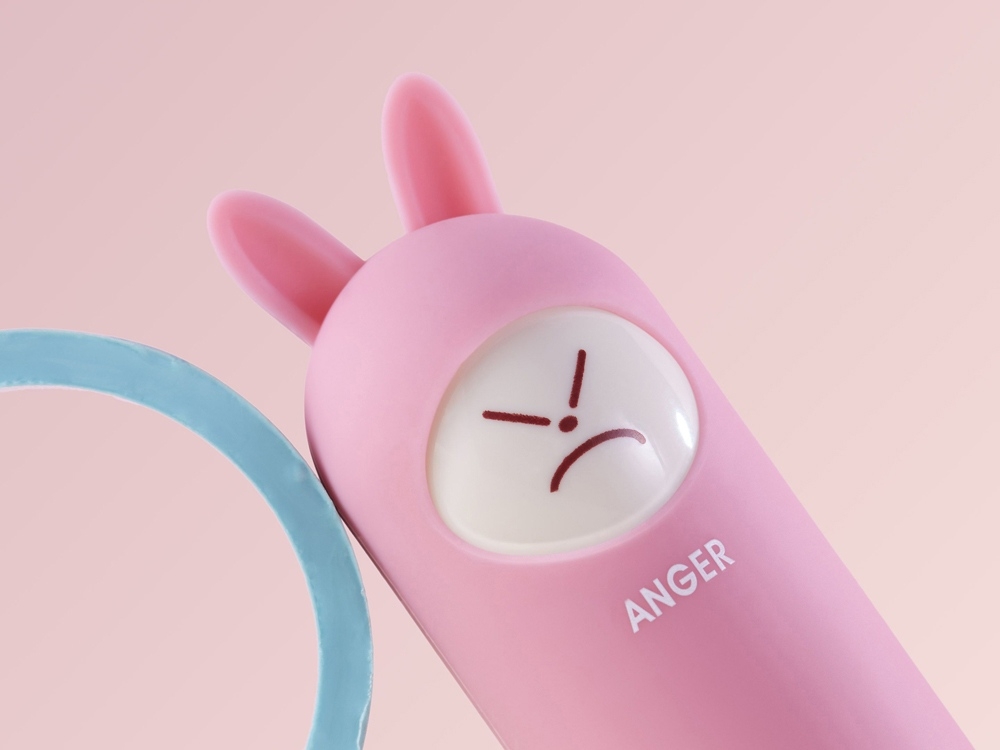Внешний аккумулятор «NEO Rabbit Anger», 5000 mAh, розовый, пластик, силикон