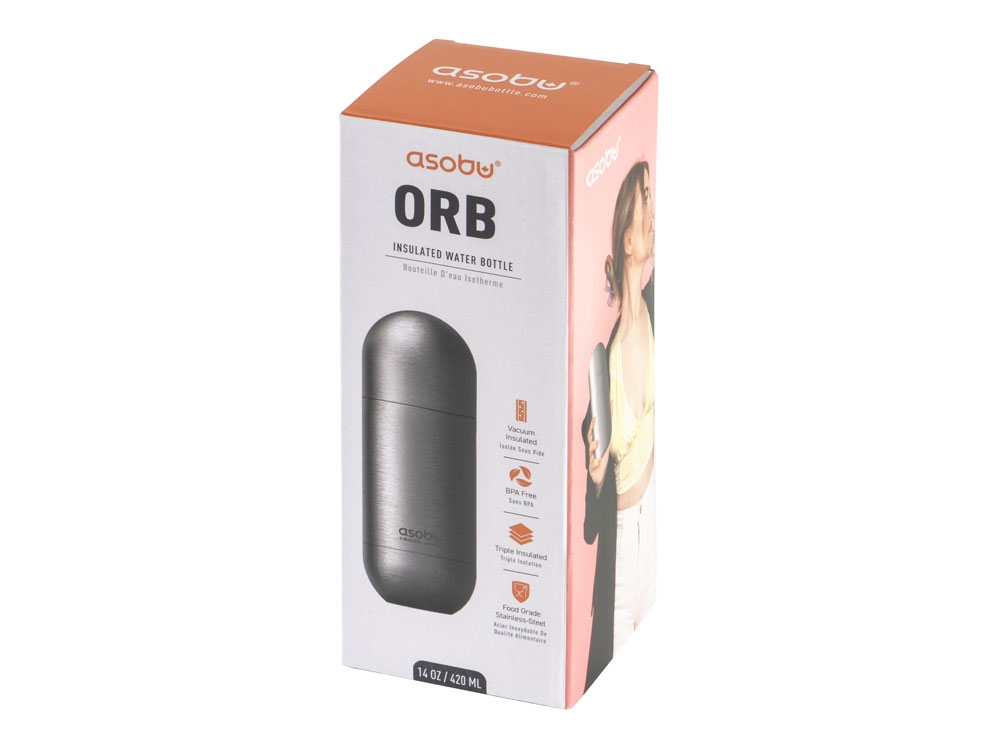 Термос «ORB», квадратная упаковка, серебристый, металл