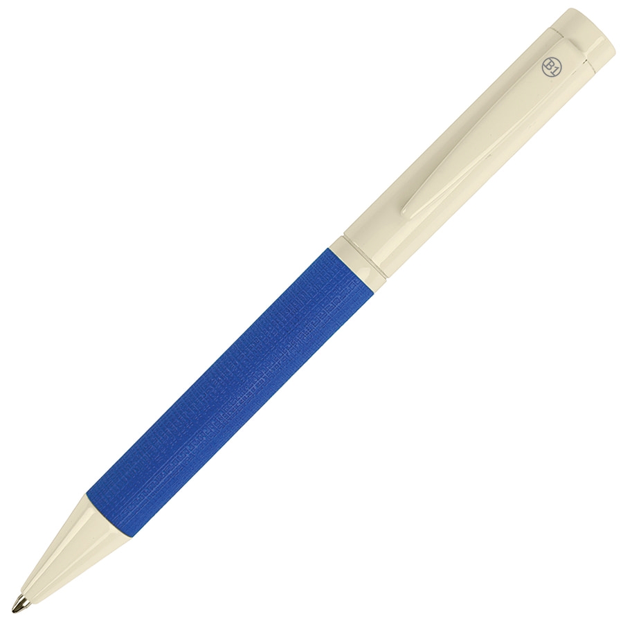 PROVENCE, ручка шариковая, хром/синий, металл, PU, синий, латунь, pu