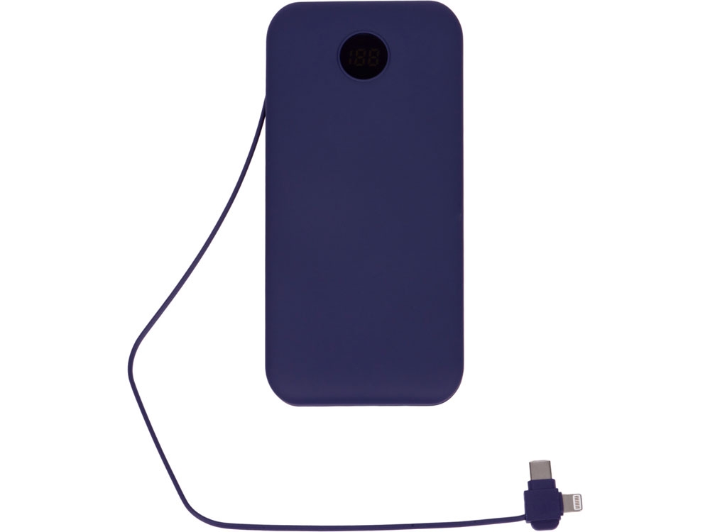 Внешний беспроводной аккумулятор с подсветкой лого «Astro», soft-touch, 10000 mAh, синий, soft touch