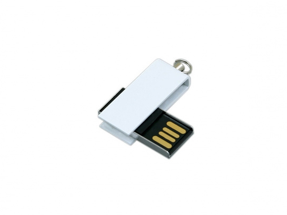 USB 2.0- флешка мини на 16 Гб с мини чипом в цветном корпусе, белый, металл