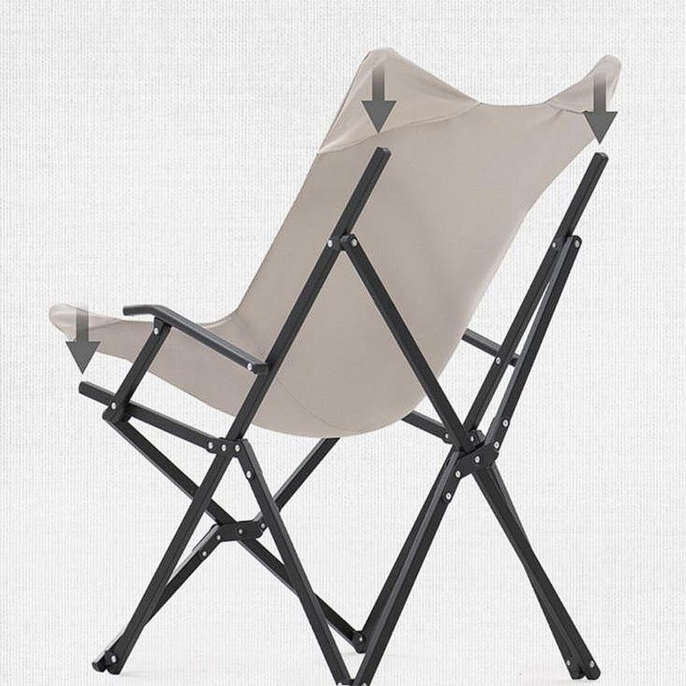 Кресло складное Armrest, бежевое, бежевый, алюминий; полиэстер, оксфорд 600d
