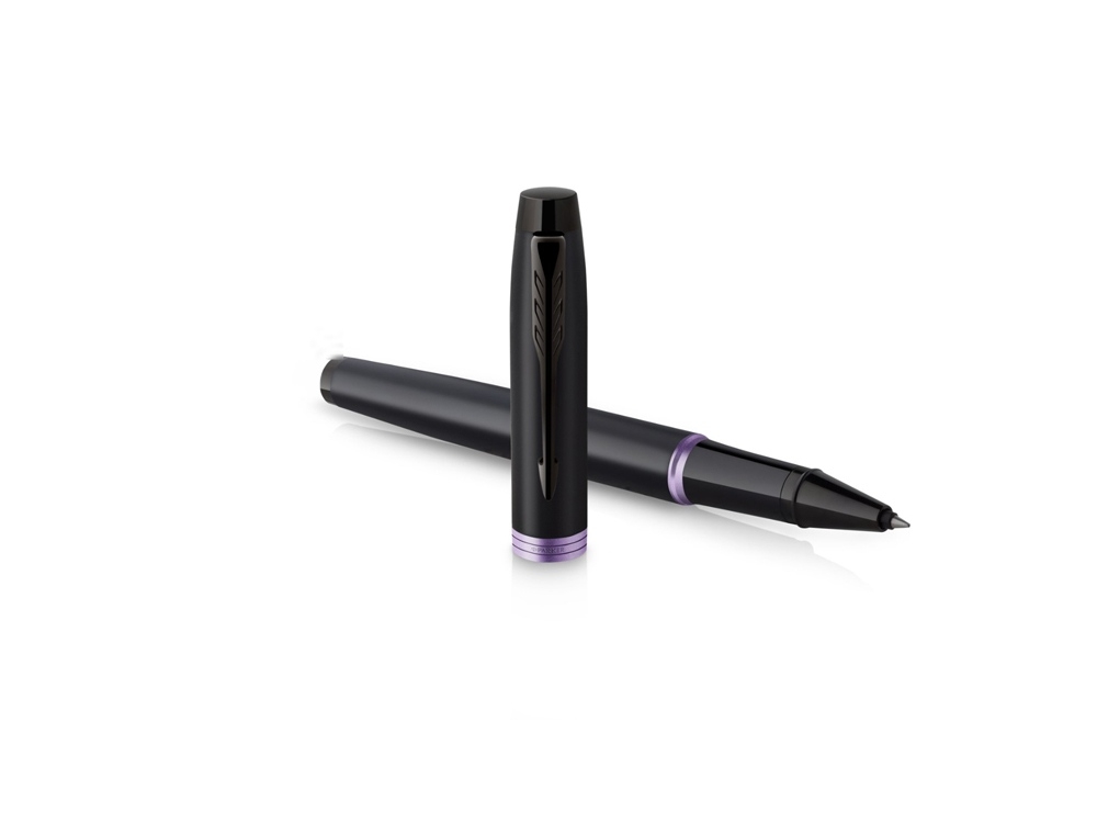 Ручка-роллер Parker «IM Vibrant Rings Flame Amethyst Purple», черный, фиолетовый, металл