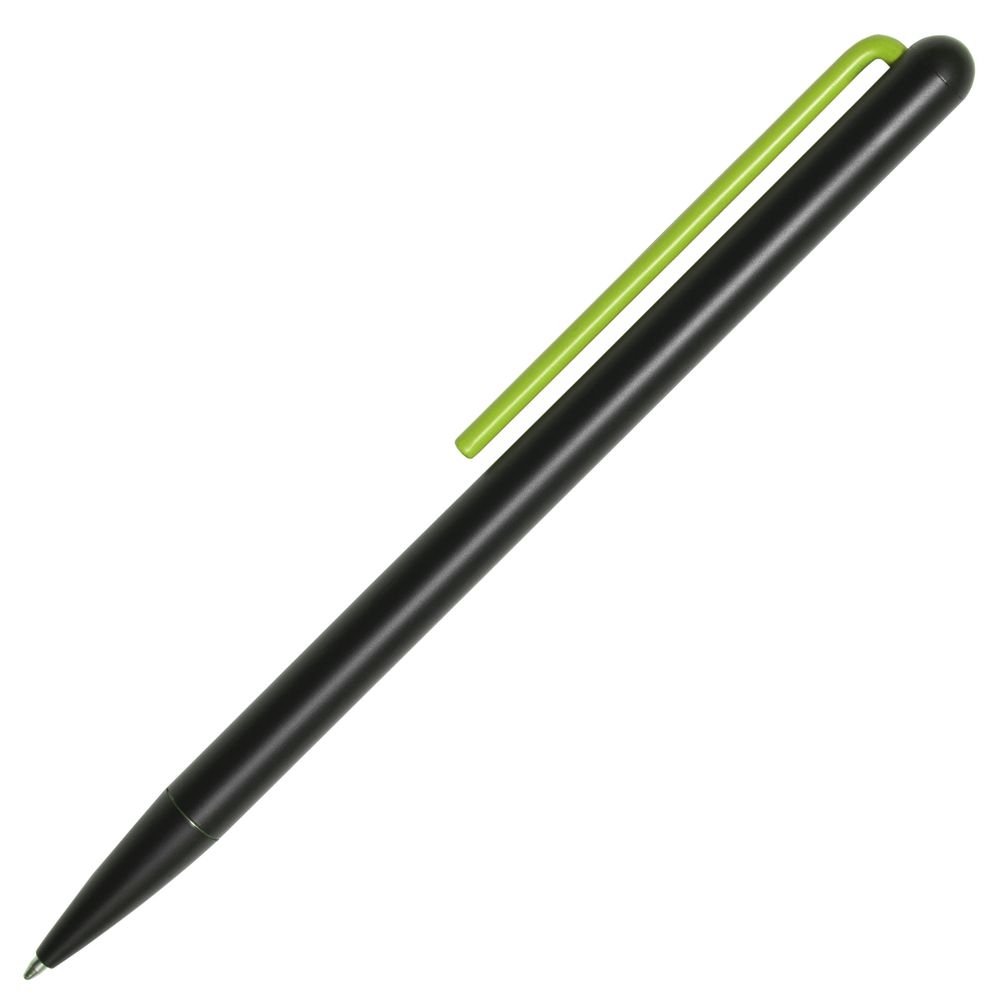 Шариковая ручка GrafeeX в чехле, черная с зеленым, черный, зеленый, металл; алюминий