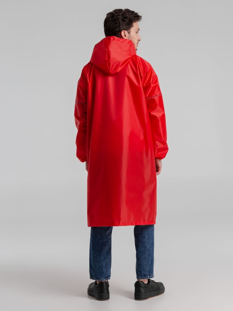Дождевик со светоотражающими элементами Rainman Blink, красный, красный, полиэстер 100%, 210d, оксфорд, плотность 100 г/м²
