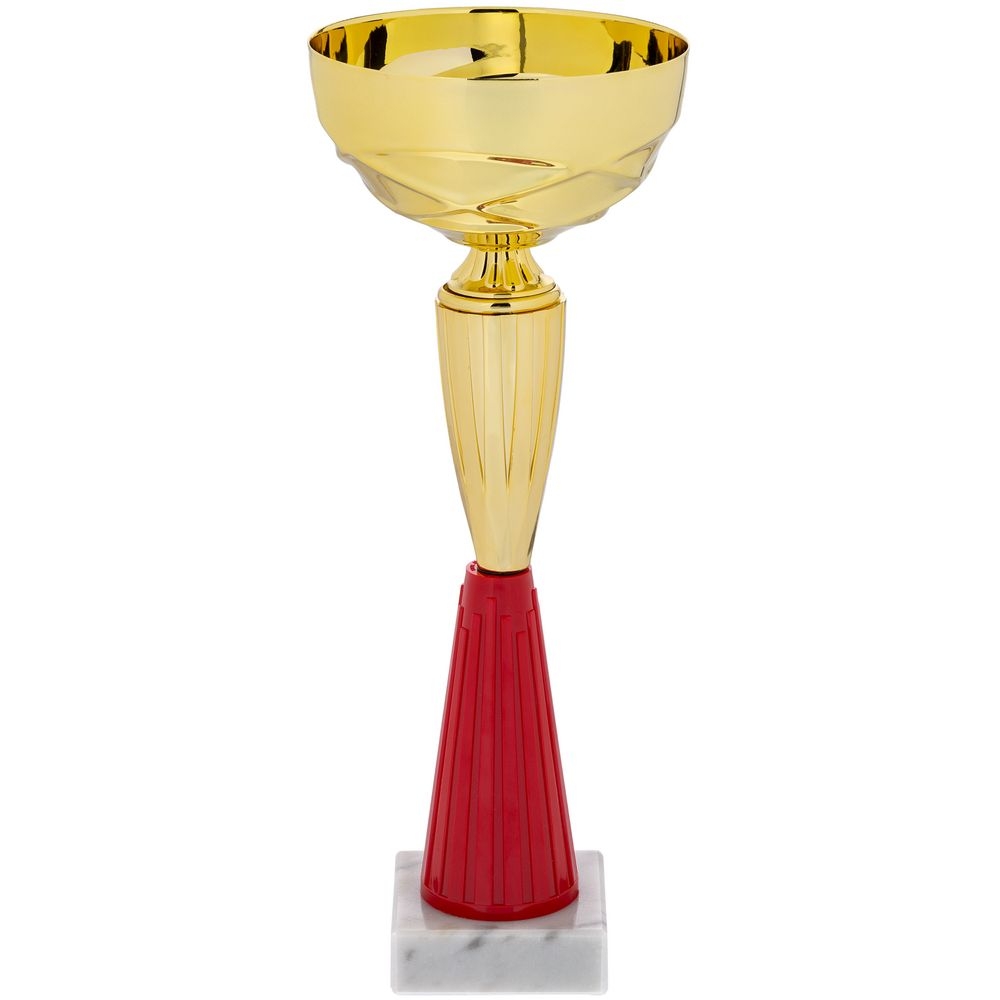 Кубок Kudos, большой, красный, красный, чаша - металл; стэм - пластик; основание - камень, мрамор