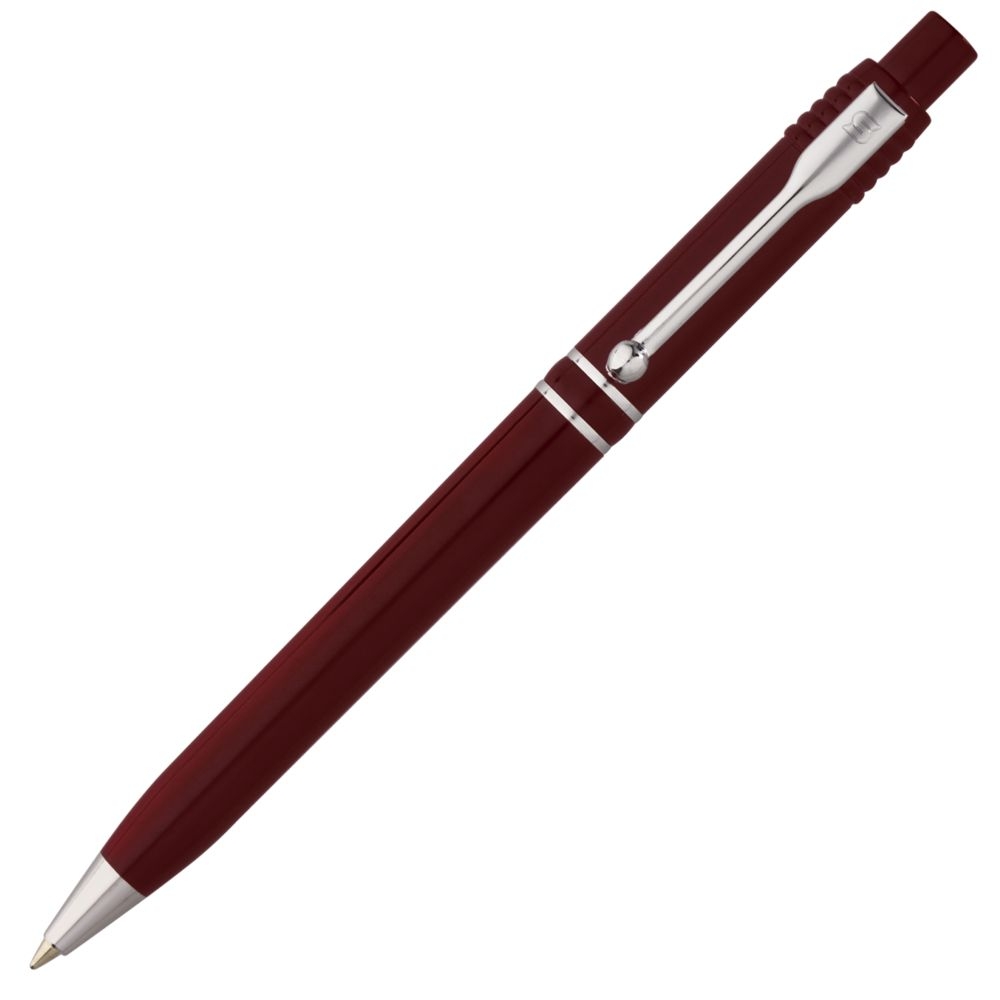 Ручка шариковая Raja Chrome, бордовая, бордовый, пластик; металл