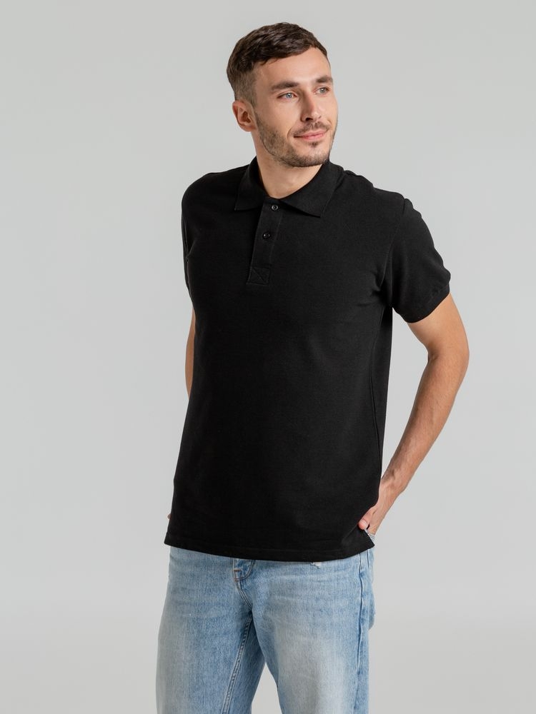 Рубашка поло мужская Virma Premium, черная, черный, хлопок