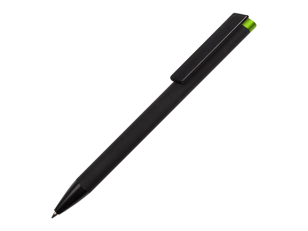 Ручка металлическая шариковая «Taper Metal» soft-touch, черный, зеленый