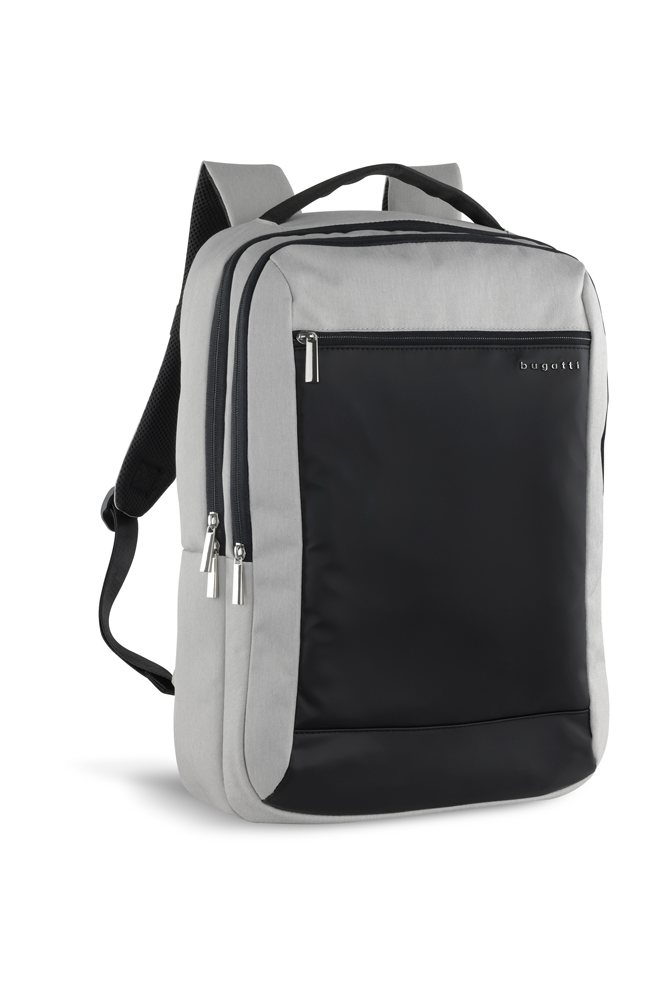 Рюкзак мужской BUGATTI Sera 15'', светло-серый, полиэстер, 32х12х46 см, 16 л, серый