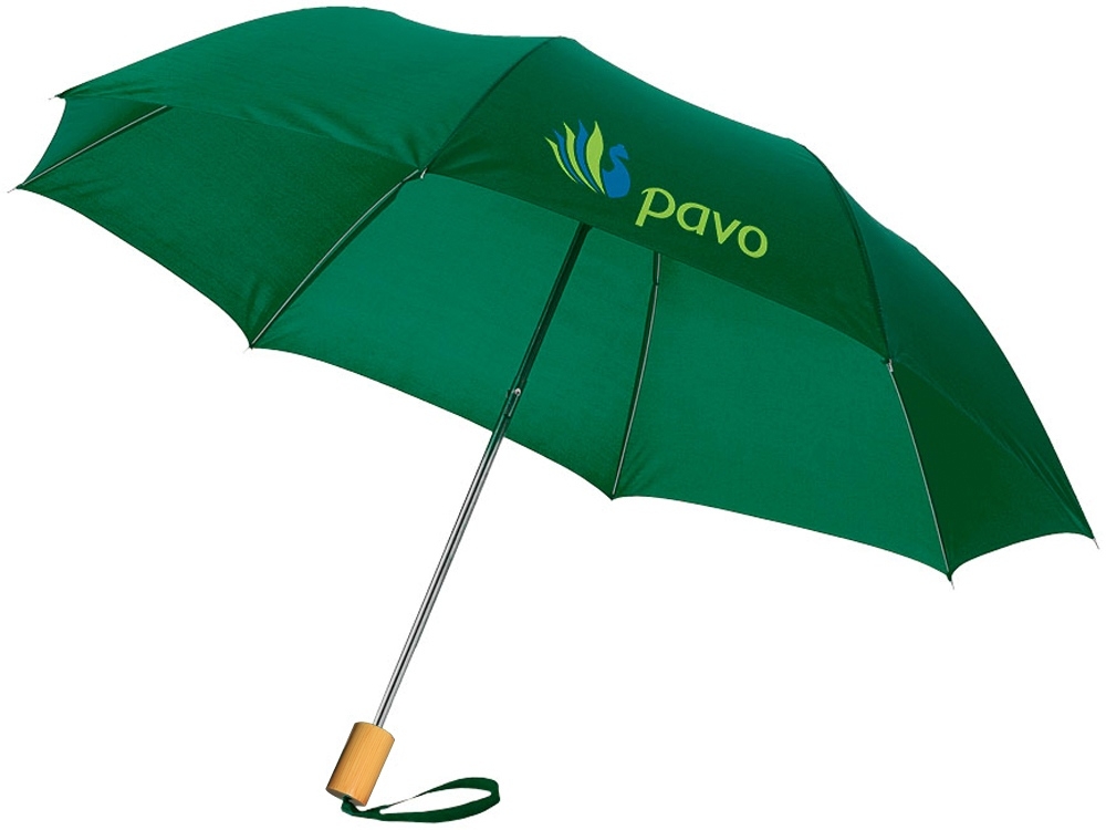 Зонт складной «Oho», зеленый, полиэстер