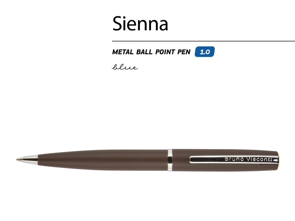 Ручка металлическая шариковая «Sienna», коричневый, металл, silk-touch