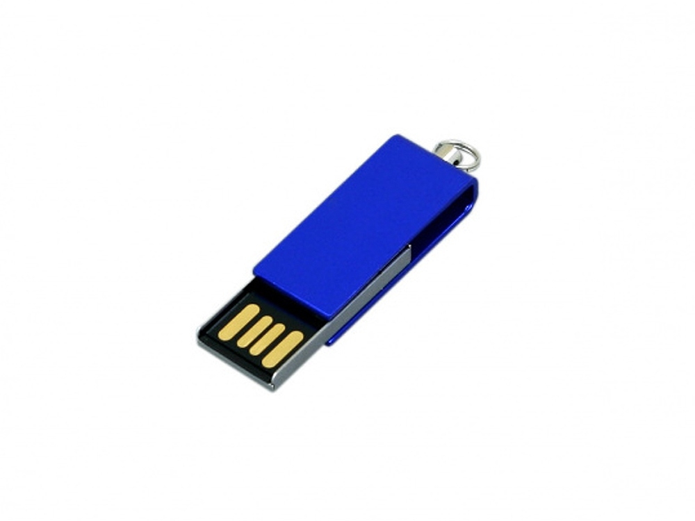 USB 2.0- флешка мини на 64 Гб с мини чипом в цветном корпусе, синий, металл