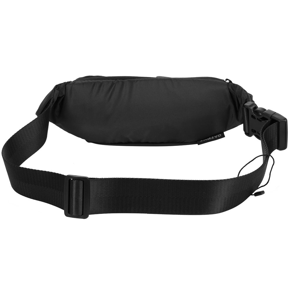 Поясная сумка tagBag со светоотражающим элементом, черная, черный, 600d, 210d, верхний слой - полиэстер, 50d; дно - полиэстер, покрытие tpe; внутренний слой из спортивной сетки - полиэстер