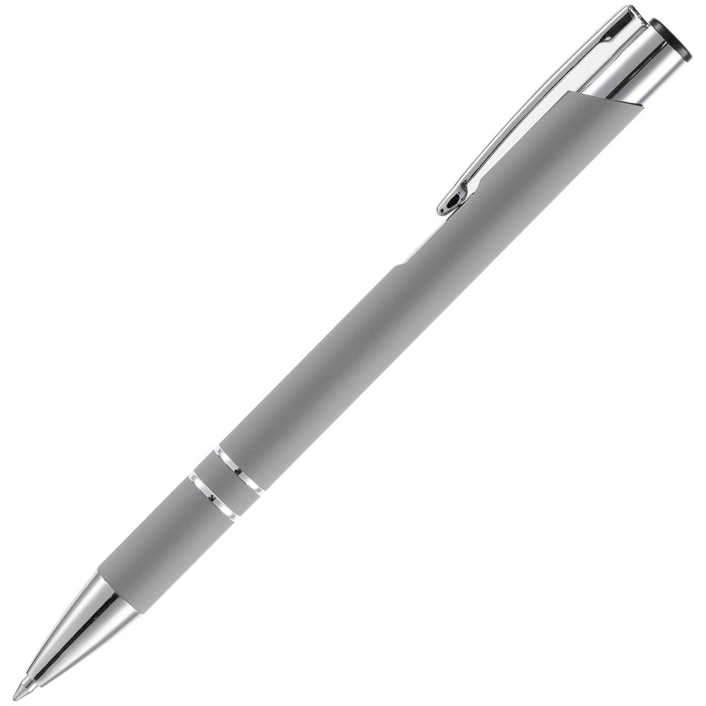 Ручка шариковая Keskus Soft Touch, серая, серый