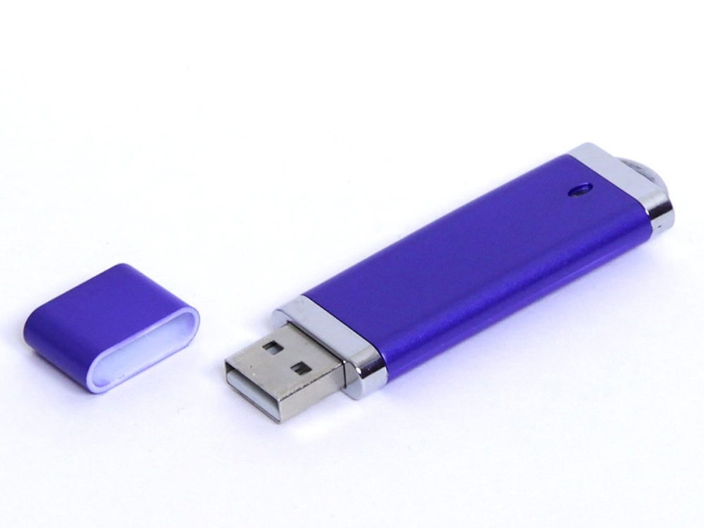USB 3.0- флешка промо на 128 Гб прямоугольной классической формы, синий, пластик