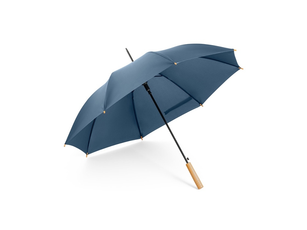 Зонт-трость «APOLO», синий, дерево, пластик, металл