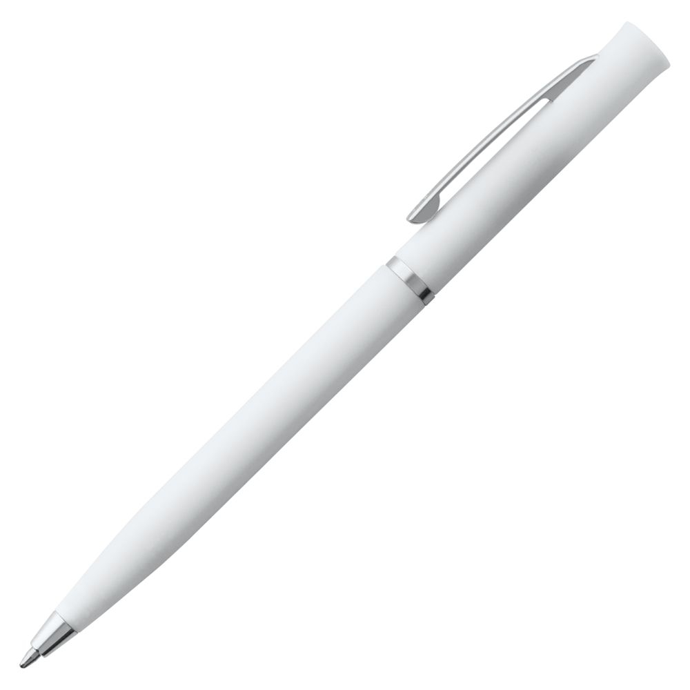 Ручка шариковая Euro Chrome, белая, белый, металл; пластик