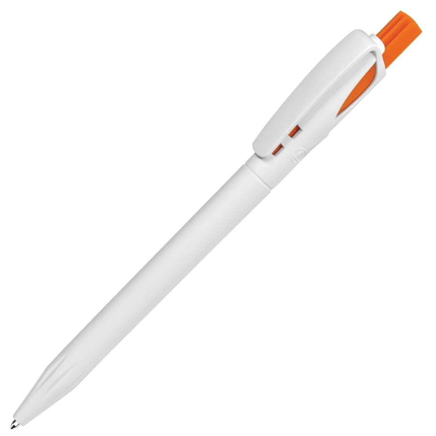 TWIN, ручка шариковая, оранжевый/белый, пластик, белый, оранжевый, пластик