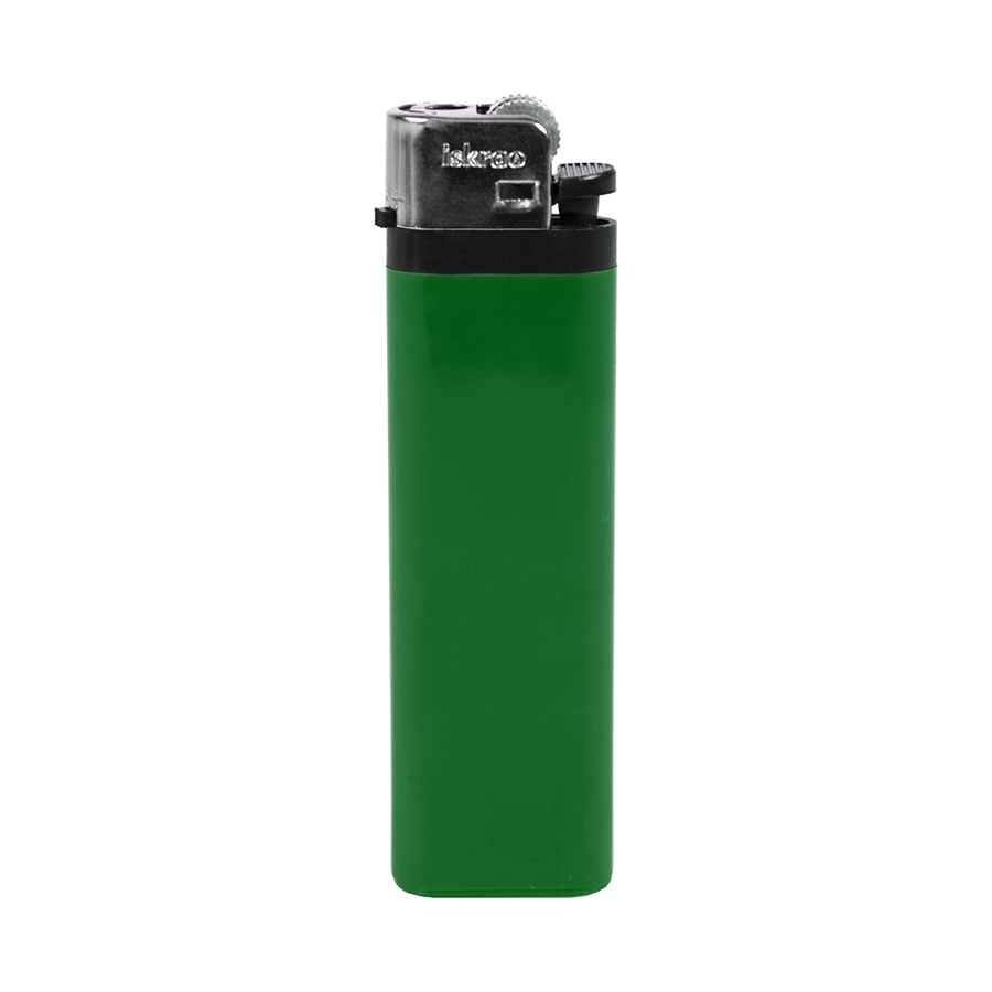 Зажигалка кремниевая ISKRA, зеленая, 8,18х2,53х1,05 см, пластик/тампопечатьс логотипом, цвет зеленый, матер��ал пластик - цена от 14 руб