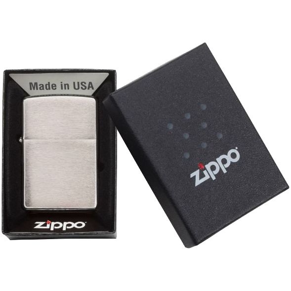 Зажигалка Zippo Armor Brushed, матовая серебристая, серебристый