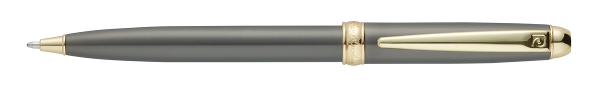 Ручка шариковая Pierre Cardin ECO, цвет - серый. Упаковка Е-2, серый, латунь, нержавеющая сталь