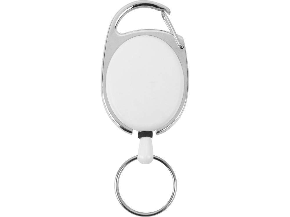 Ретрактор «Слип» с кольцом, белый, серебристый, пластик, металл