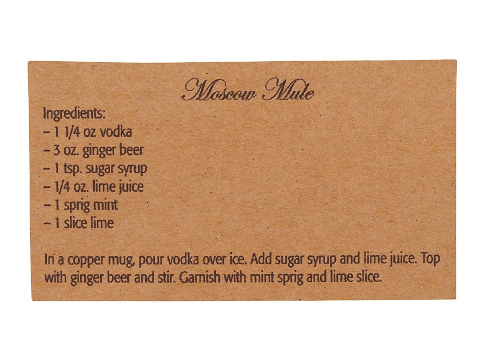 Набор кружек для коктейля с рецептом «Moscow mule», коричневый, алюминий