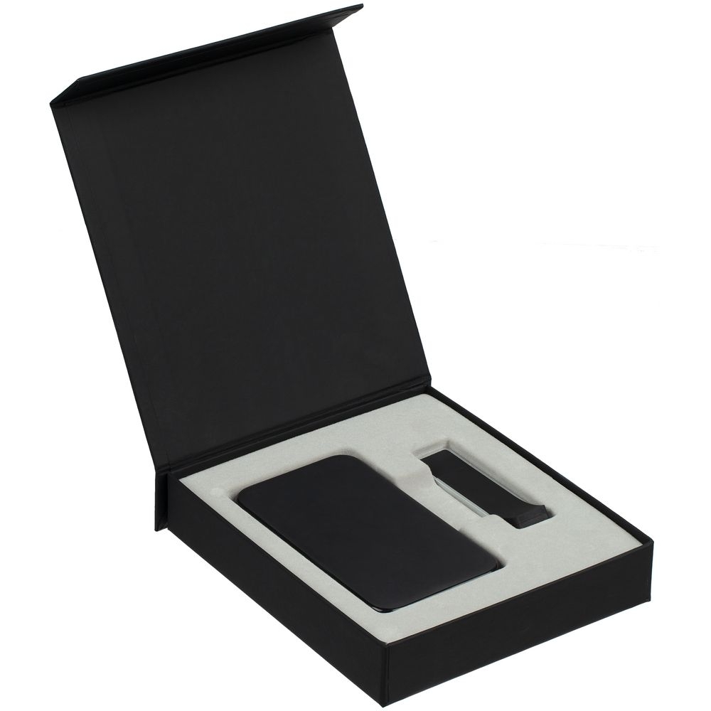 Набор Suite Memory, малый, черный, черный, пластик, покрытие софт-тач; переплетный картон, аккумулятор - пластик, покрытие софт-тач; флешка - металл