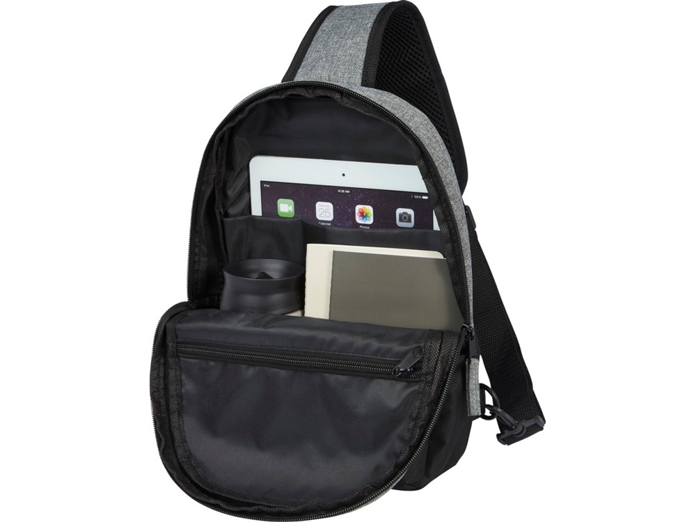Двухцветная сумка на одно плечо «Reclaim», серый, полиэстер