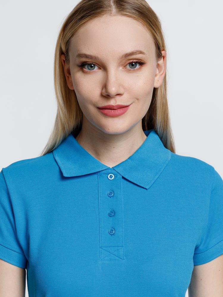 Рубашка поло женская Virma Premium Lady, бирюзовая, бирюзовый, хлопок