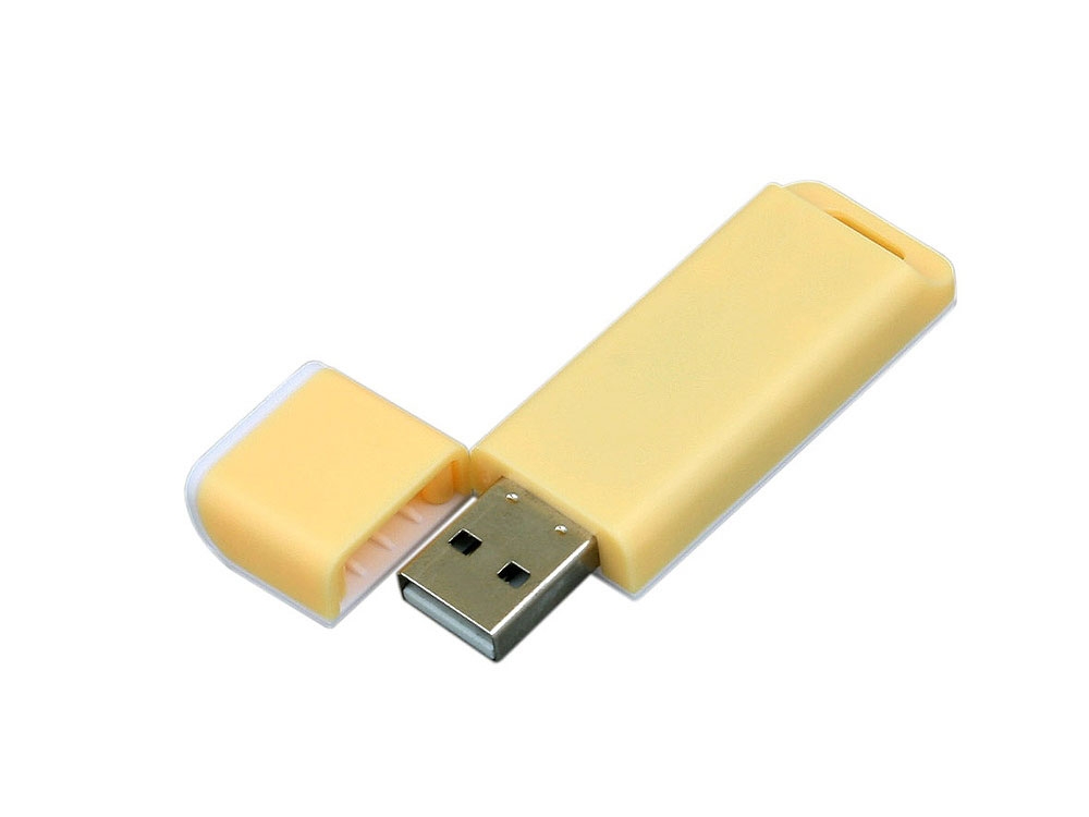 USB 2.0- флешка на 8 Гб с оригинальным двухцветным корпусом, белый, желтый, пластик
