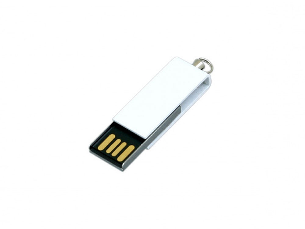USB 2.0- флешка мини на 8 Гб с мини чипом в цветном корпусе, белый, металл