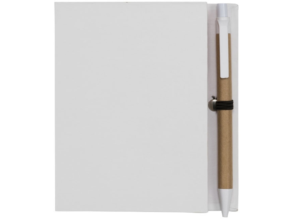 Комбинированный блокнот с шариковой ручкой, белый, пластик, бумага