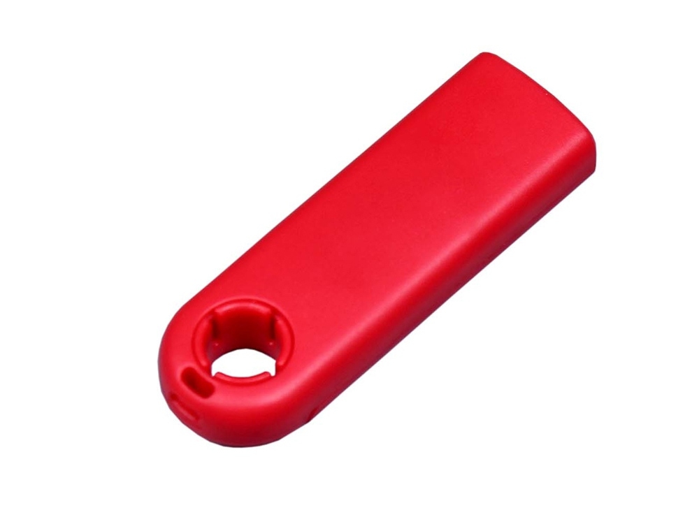 USB 2.0- флешка промо на 8 Гб прямоугольной формы, выдвижной механизм, красный, пластик