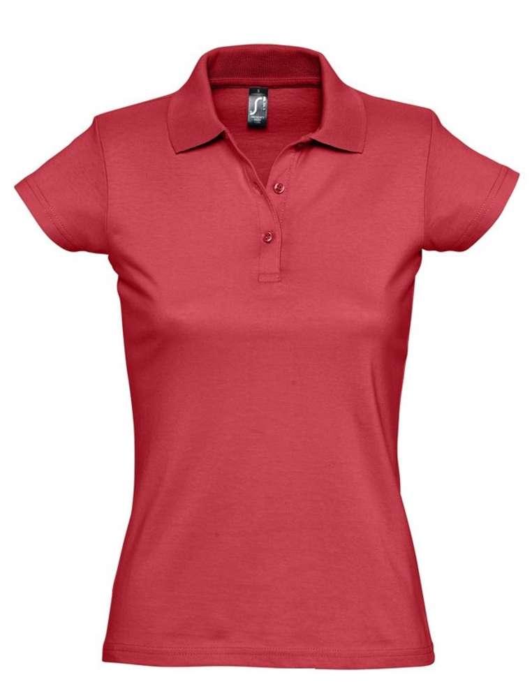 Рубашка поло женская Prescott Women 170, красная, красный, джерси; хлопок 100%, плотность 170 г/м²